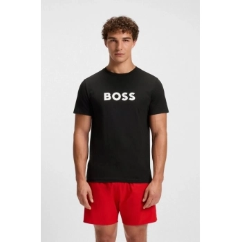Camiseta Boss Em Jersey De Algodão Com Estampado De Logo