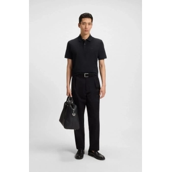 Polo Boss Pallas Em Algodão Piqué Com Detalhes De Logo