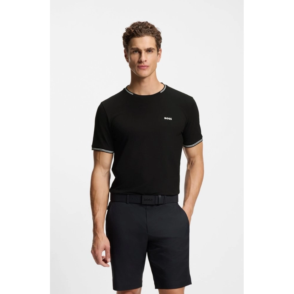 Camiseta BOSS Taul De Algodão Elástico Com Logo