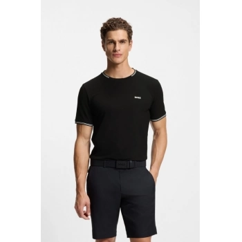Camiseta BOSS Taul De Algodão Elástico Com Logo