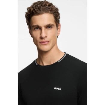 Camiseta BOSS Taul De Algodão Elástico Com Logo
