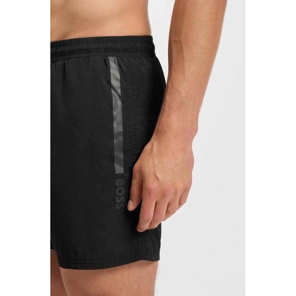 Shorts Boss De Banho Com Logo Metalizado